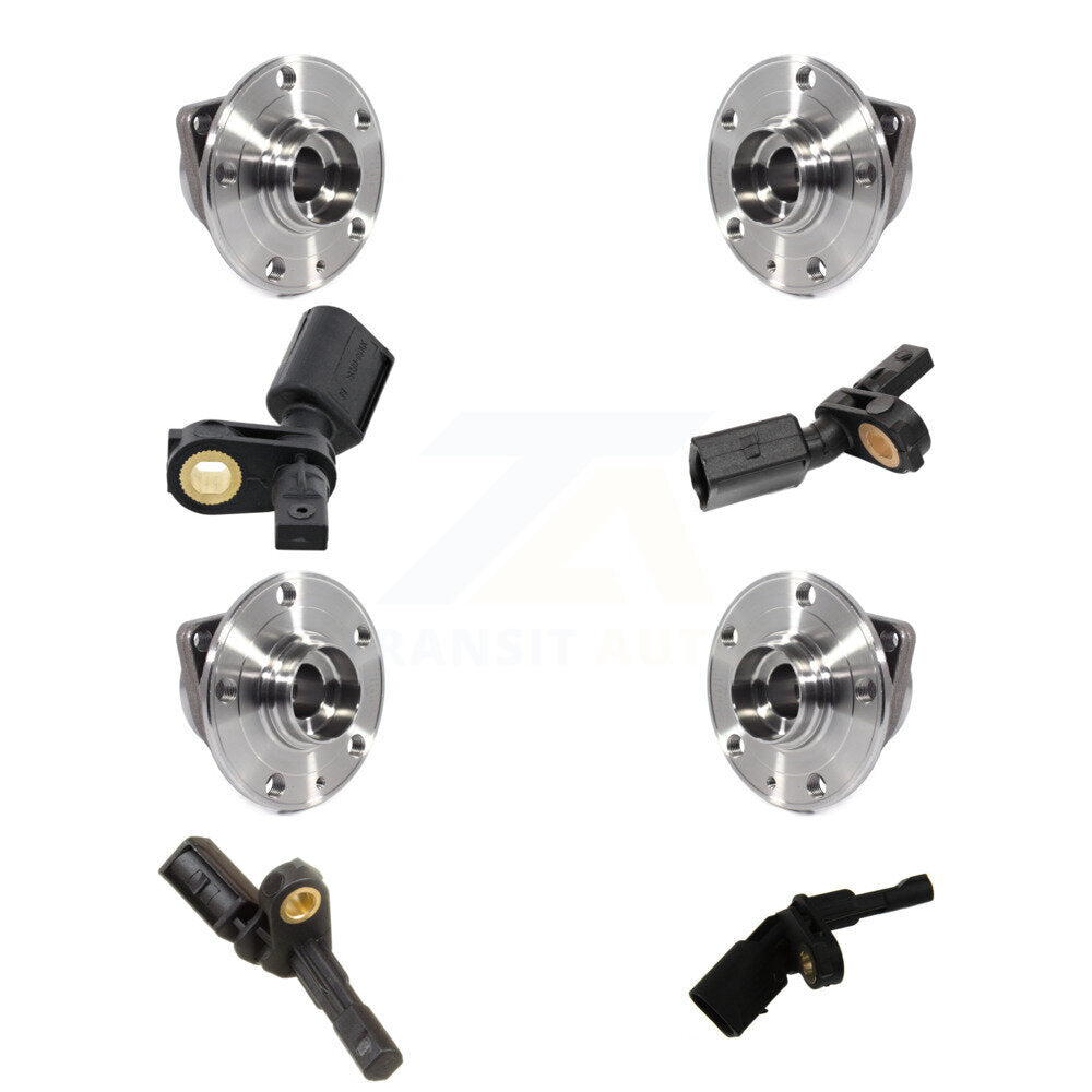 Wheel Hub Bearing ABS Sensor Front Rear Kit (8Pc) For 2018 Volkswagen Tiguan AWD