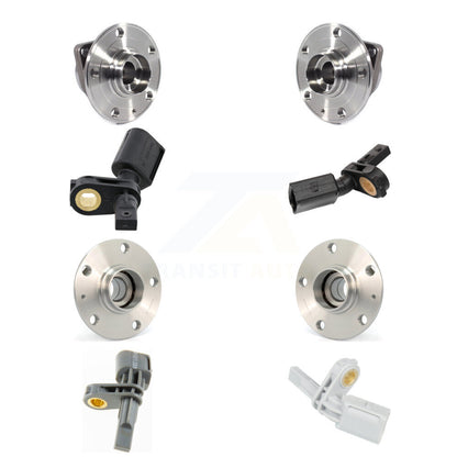 Wheel Hub Bearing ABS Sensor Front Rear Kit (8Pc) For Volkswagen Golf SportWagen