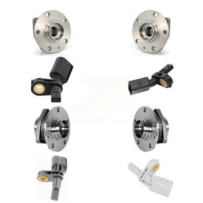 Wheel Hub Bearing ABS Sensor Front Rear Kit (8Pc) For Volkswagen Golf SportWagen