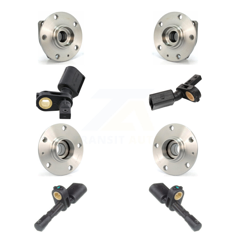 Wheel Hub Bearing ABS Sensor Front Rear Kit (8Pc) For Volkswagen Golf SportWagen