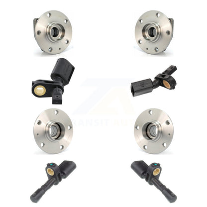 Wheel Hub Bearing ABS Sensor Front Rear Kit (8Pc) For Volkswagen Golf SportWagen