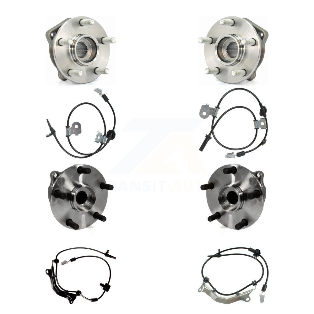 Wheel Hub Bearing And ABS Sensor Front Rear Kit (8Pc) For Subaru Impreza