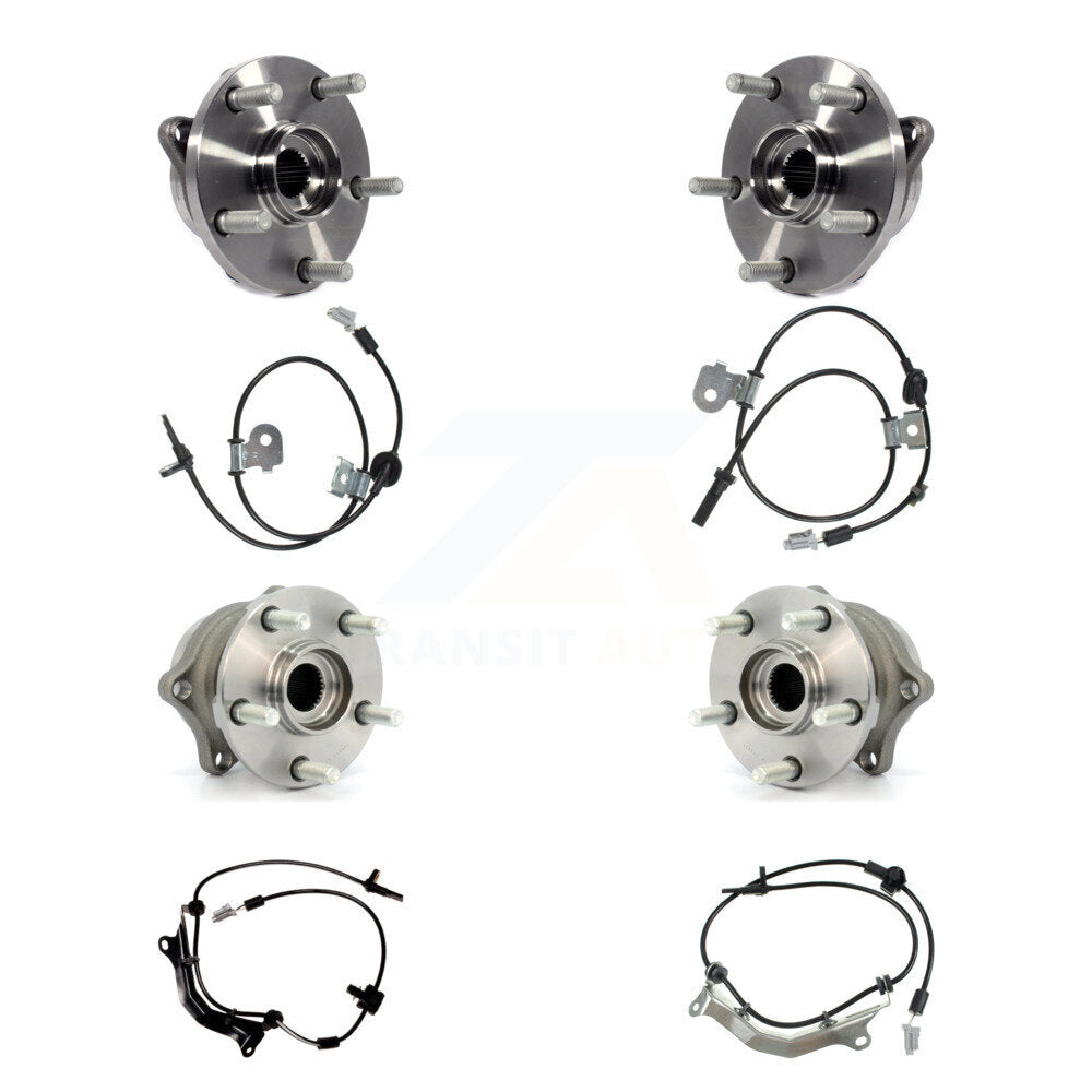 Wheel Hub Bearing And ABS Sensor Front Rear Kit (8Pc) For Subaru Impreza WRX STI