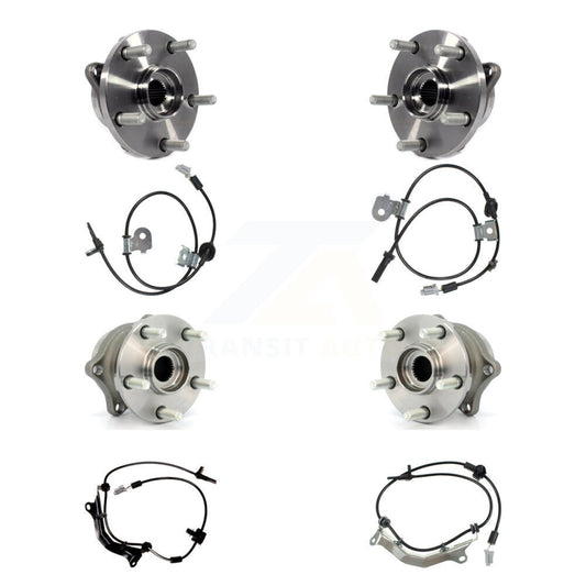 Wheel Hub Bearing And ABS Sensor Front Rear Kit (8Pc) For Subaru Impreza WRX STI