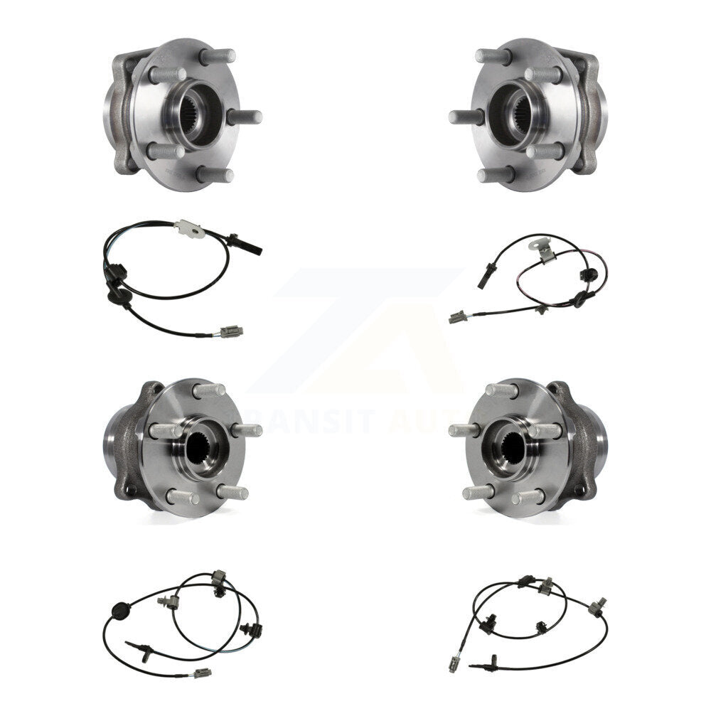 Wheel Hub Bearing & Sensor Front Rear Kit (8Pc) For Subaru Forester Crosstrek XV