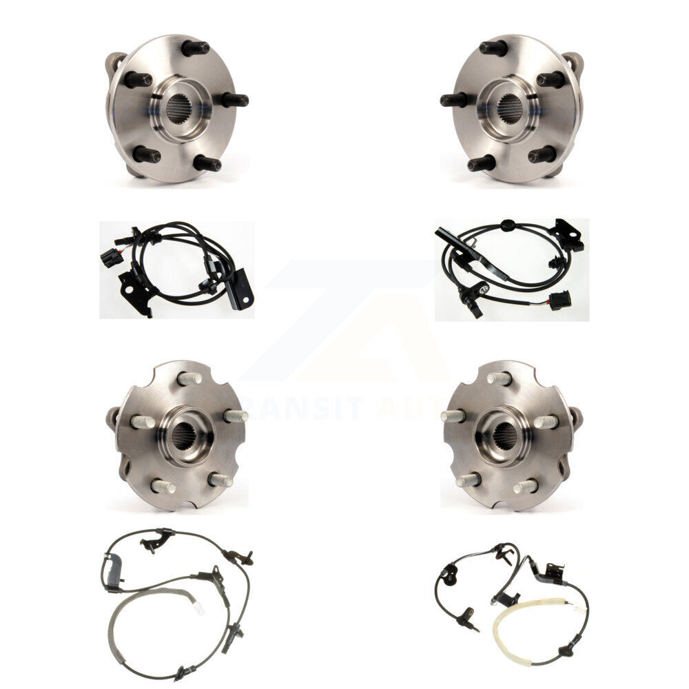 Wheel Hub Bearing & ABS Sensor Front Rear Kit (8Pc) For Toyota RAV4 with Harness