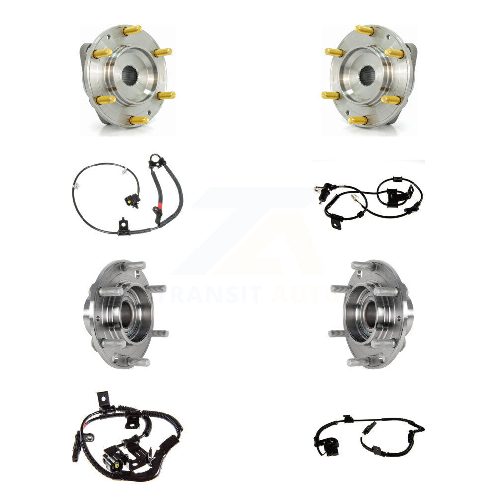 Wheel Hub Bearing & Sensor Front Rear Kit (8Pc) For Kia Sedona Hyundai Entourage