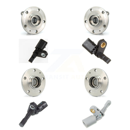 Wheel Hub Bearing And ABS Sensor Front Rear Kit (8Pc) For Audi Q3 Volkswagen CC