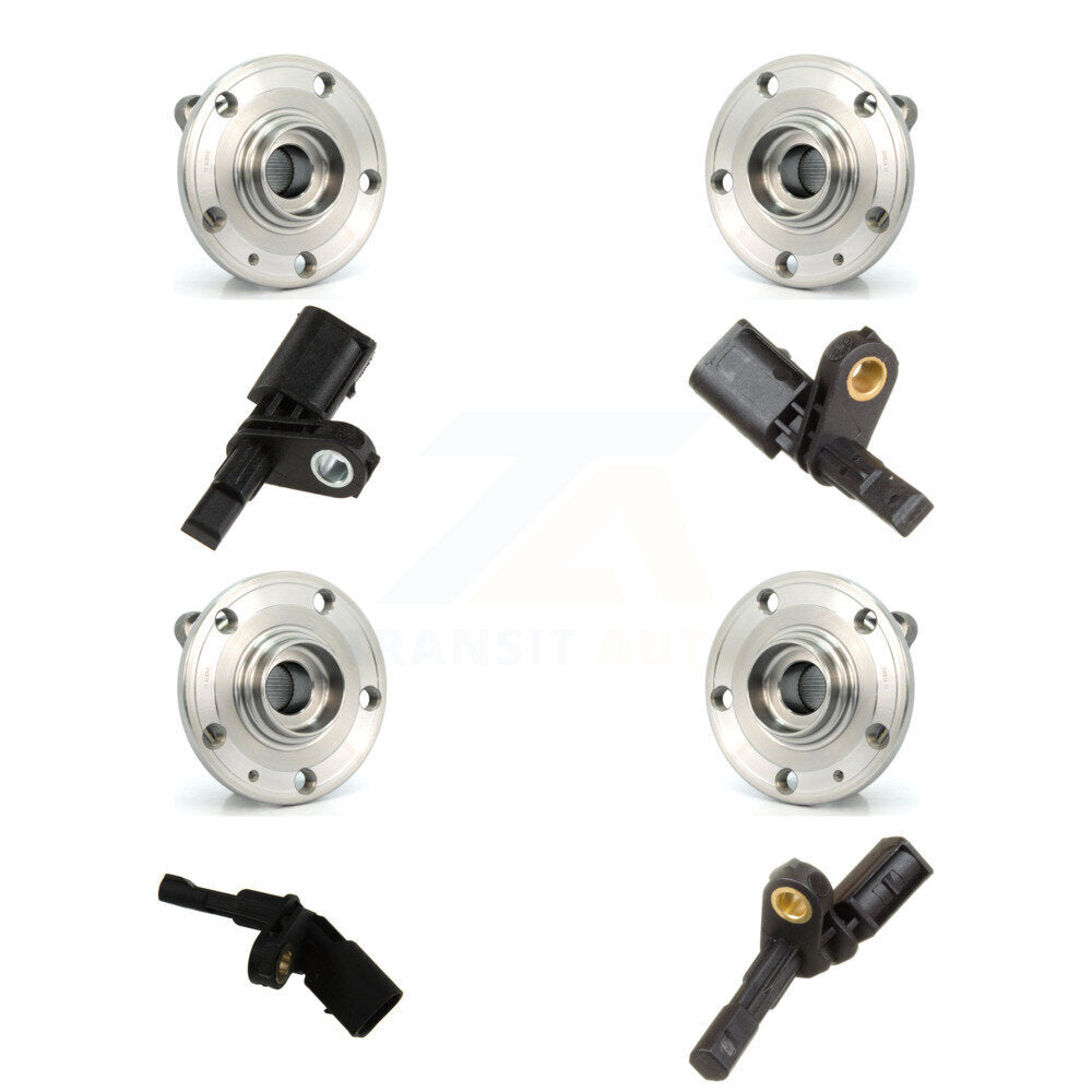 Wheel Hub Bearing & Sensor Front Rear Kit (8Pc) For Volkswagen Passat Audi A3 CC