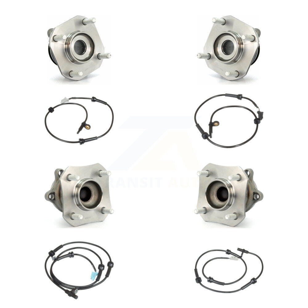 Wheel Hub Bearing ABS Sensor Front Rear Kit (8Pc) For Nissan Sentra with Harness