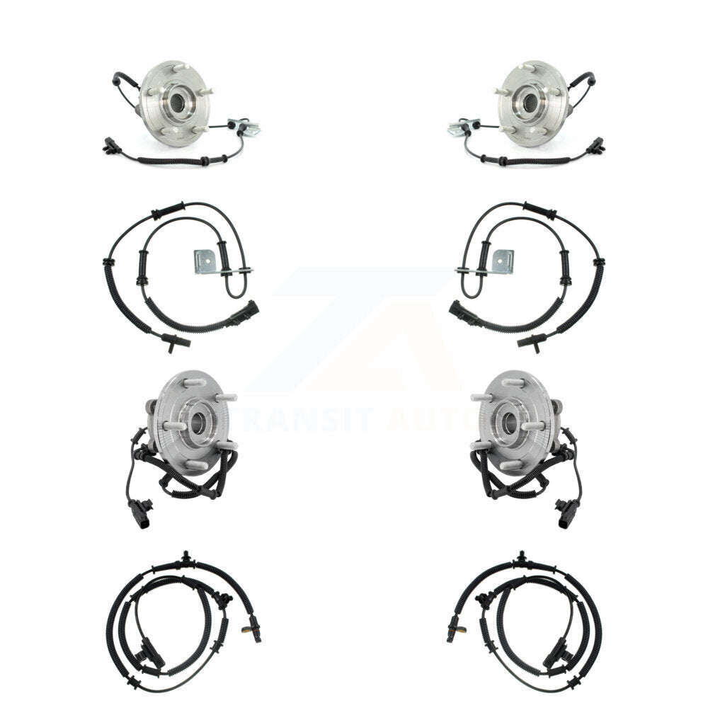 Wheel Hub Bearing Extra Sensor Front Rear Kit (8Pc) For Chrysler Town & Country