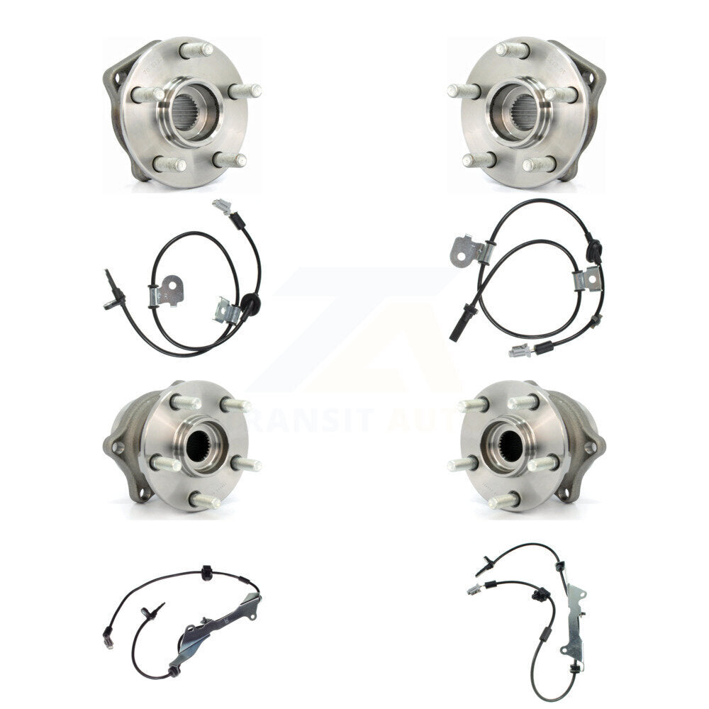 Wheel Hub Bearing And ABS Sensor Front Rear Kit (8Pc) For Subaru Forester