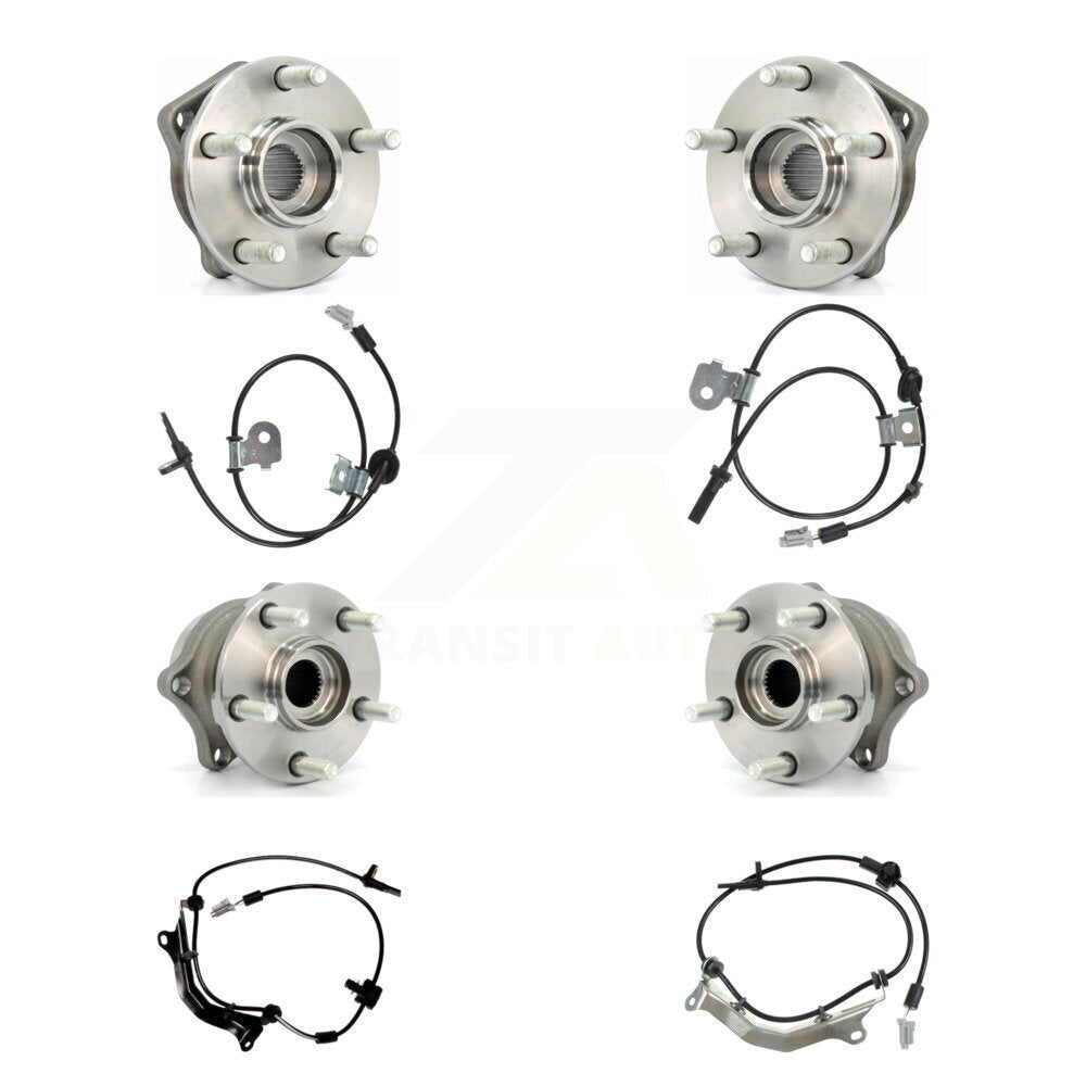 Wheel Hub Bearing And ABS Sensor Front Rear Kit (8Pc) For Subaru Impreza WRX