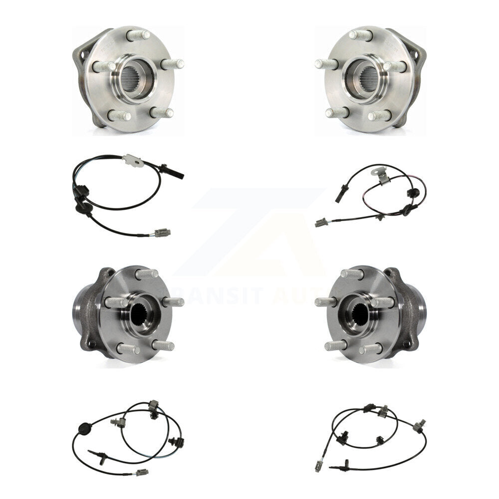 Wheel Hub Bearing And ABS Sensor Front Rear Kit (8Pc) For Subaru XV Crosstrek