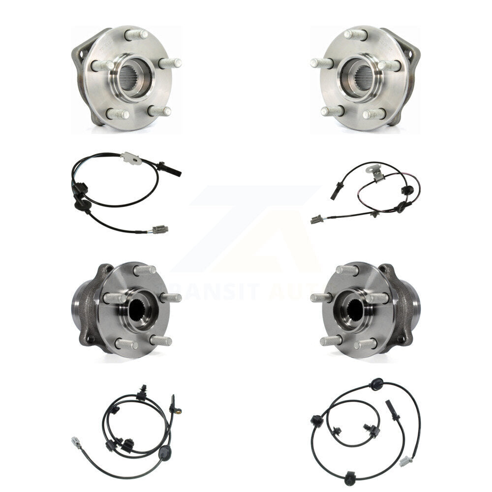 Wheel Hub Bearing And ABS Sensor Front Rear Kit (8Pc) For Subaru Impreza