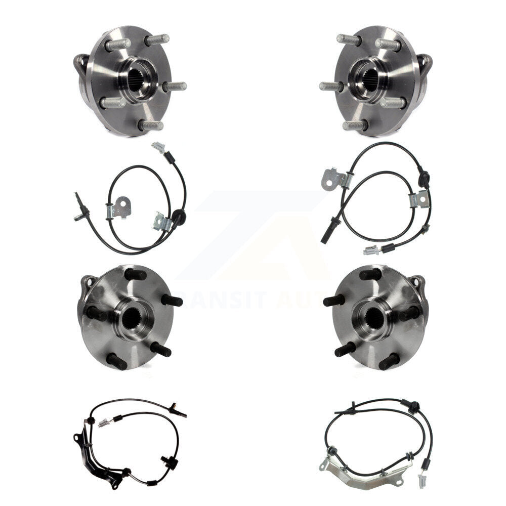 Wheel Hub Bearing And ABS Sensor Front Rear Kit (8Pc) For Subaru Impreza