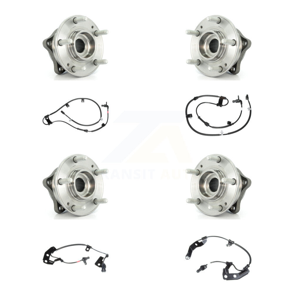 Wheel Hub Bearing ABS Sensor Front Rear Kit (8Pc) For Hyundai Santa Fe Sport Kia
