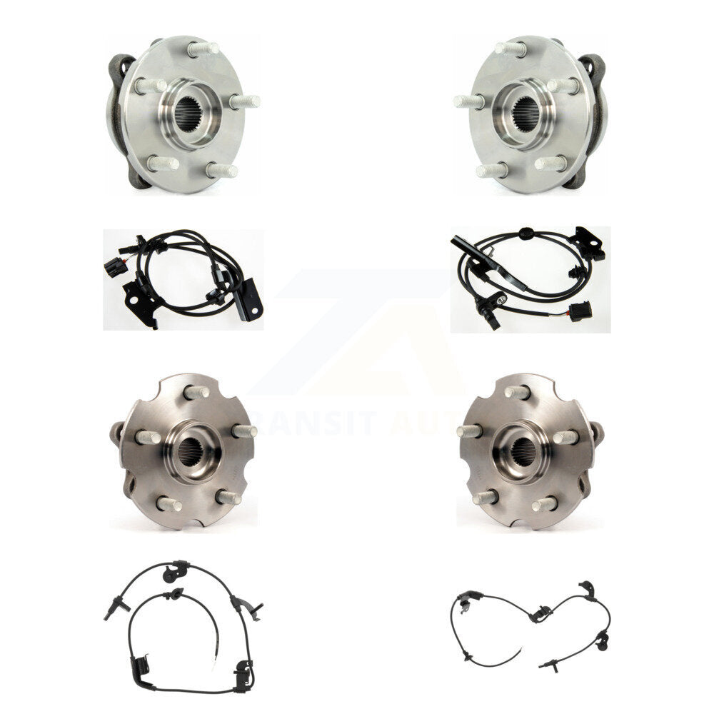 Wheel Hub Bearing And ABS Sensor Front Rear Kit (8Pc) For Toyota RAV4