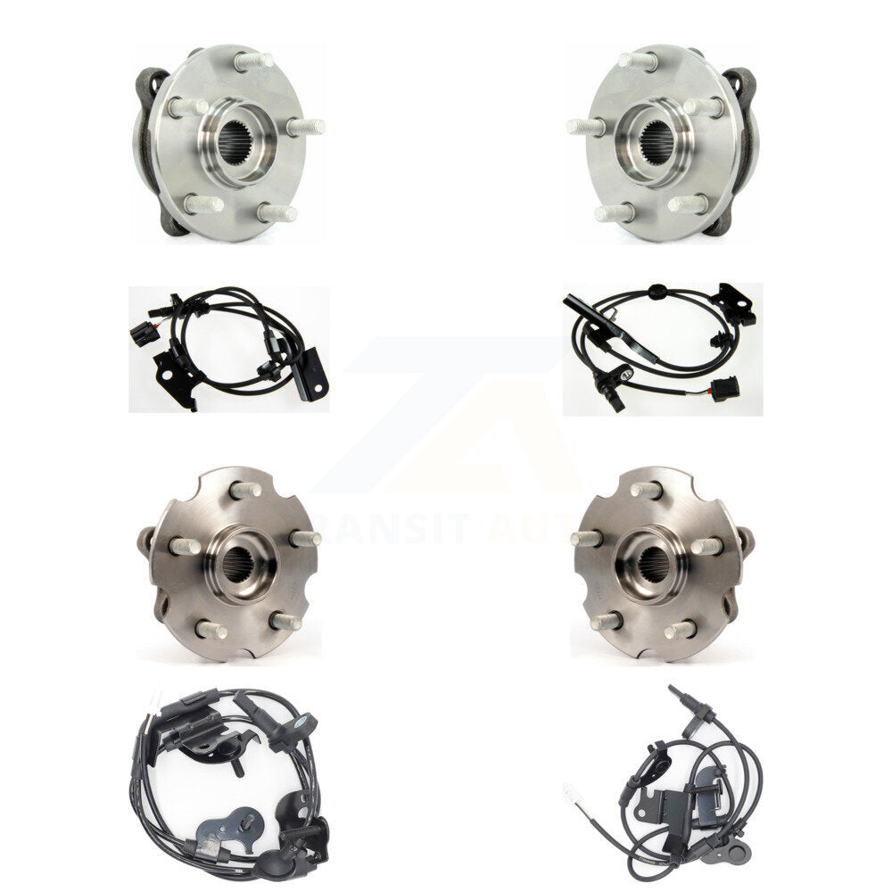Wheel Hub Bearing And ABS Sensor Front Rear Kit (8Pc) For Toyota RAV4