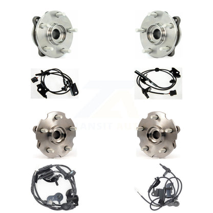 Wheel Hub Bearing And ABS Sensor Front Rear Kit (8Pc) For Toyota RAV4