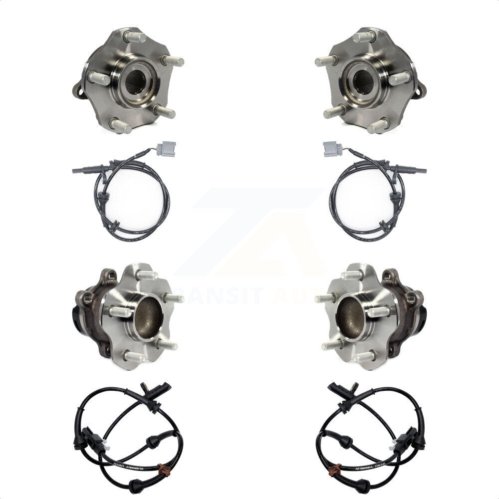 Wheel Hub Bearing Sensor Front Rear Kit For 18 Nissan Rogue FWD with 4-Wheel ABS