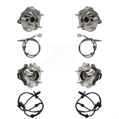 Wheel Hub Bearing Sensor Front Rear Kit For 18 Nissan Rogue FWD with 4-Wheel ABS