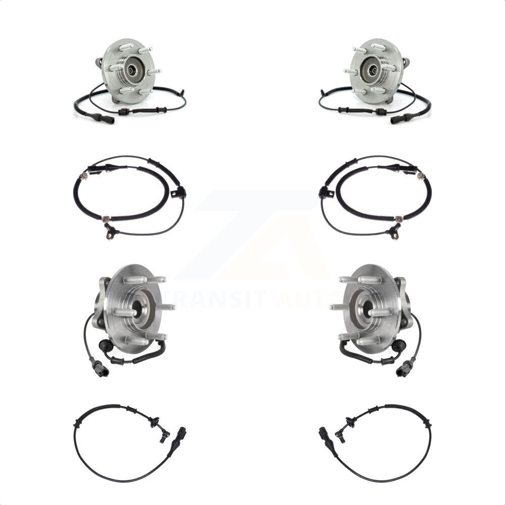 Wheel Hub Bearing & Extra ABS Sensor Front Rear Kit For Ford Expedition Lincoln