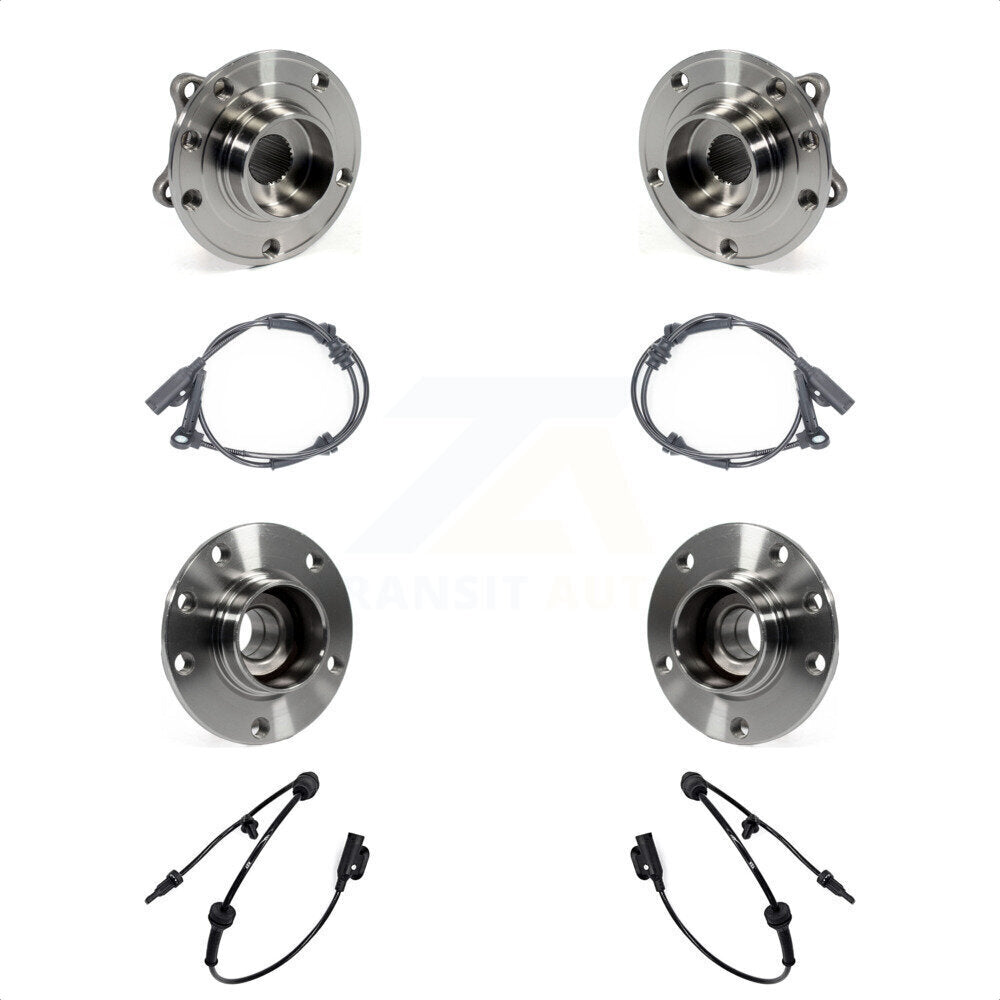 Wheel Hub Bearing And ABS Sensor Front Rear Kit For 2016 Dodge Dart with Harness