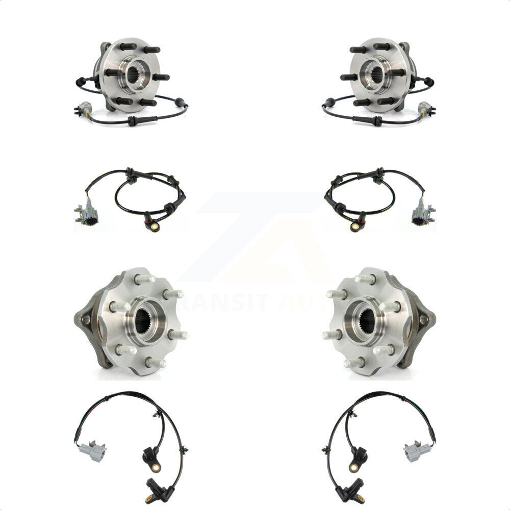 Wheel Hub Bearing Extra Sensor Front Rear Kit For Nissan Pathfinder with Harness