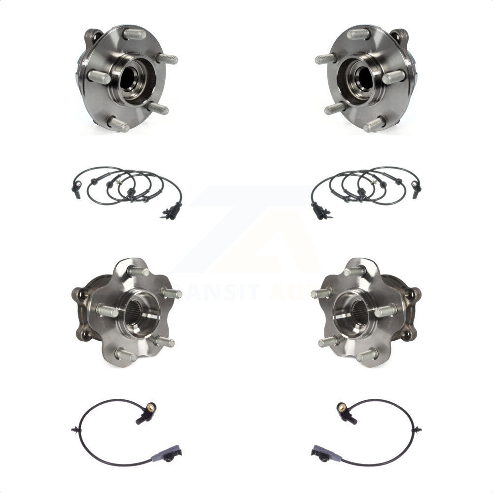Wheel Hub Bearing Sensor Front Rear Kit For 2011 INFINITI FX35 RWD with Harness