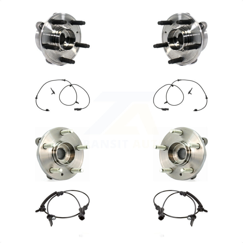 Wheel Hub Bearing & ABS Sensor Front Rear Kit For Ford Police Interceptor Sedan