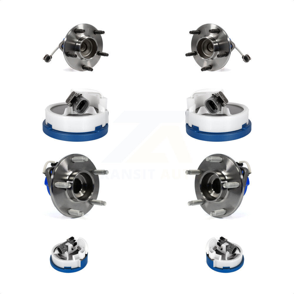 Wheel Hub Bearing & Extra Sensor Front Rear Kit For Chevrolet Corvette Cadillac