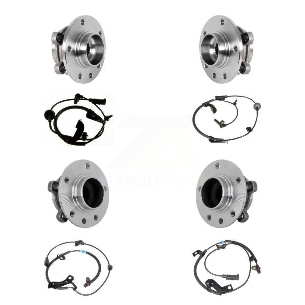 Wheel Hub Bearing And ABS Sensor Front Rear Kit (8Pc) For Jeep Compass