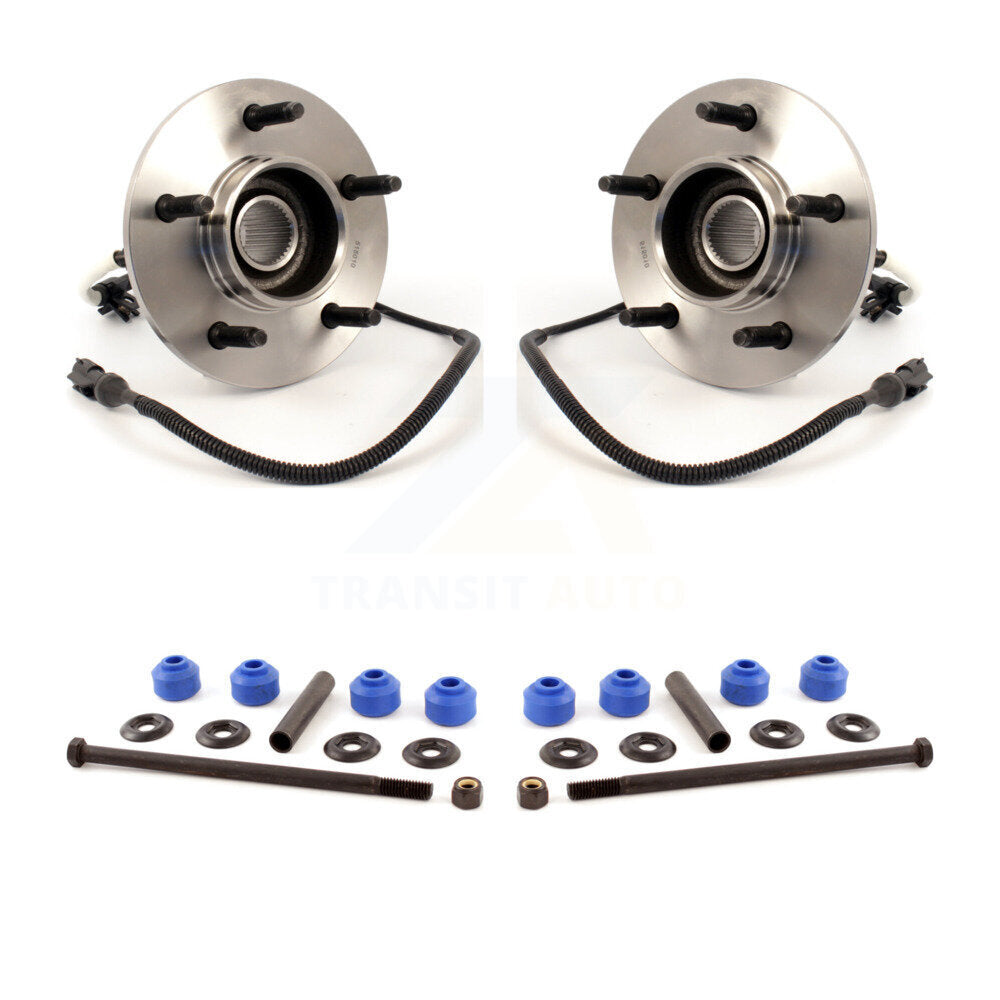 Hub Bearing Assembly And Link Front Kit For Ford F-150 4WD with 4-Wheel ABS