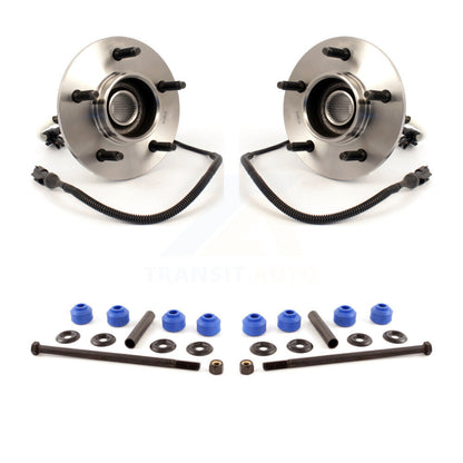 Hub Bearing Assembly And Link Front Kit For Ford F-150 4WD with 4-Wheel ABS