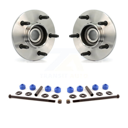 Hub Bearing Assembly And Link Front Kit For Ford F-150 4WD with 2-Wheel ABS