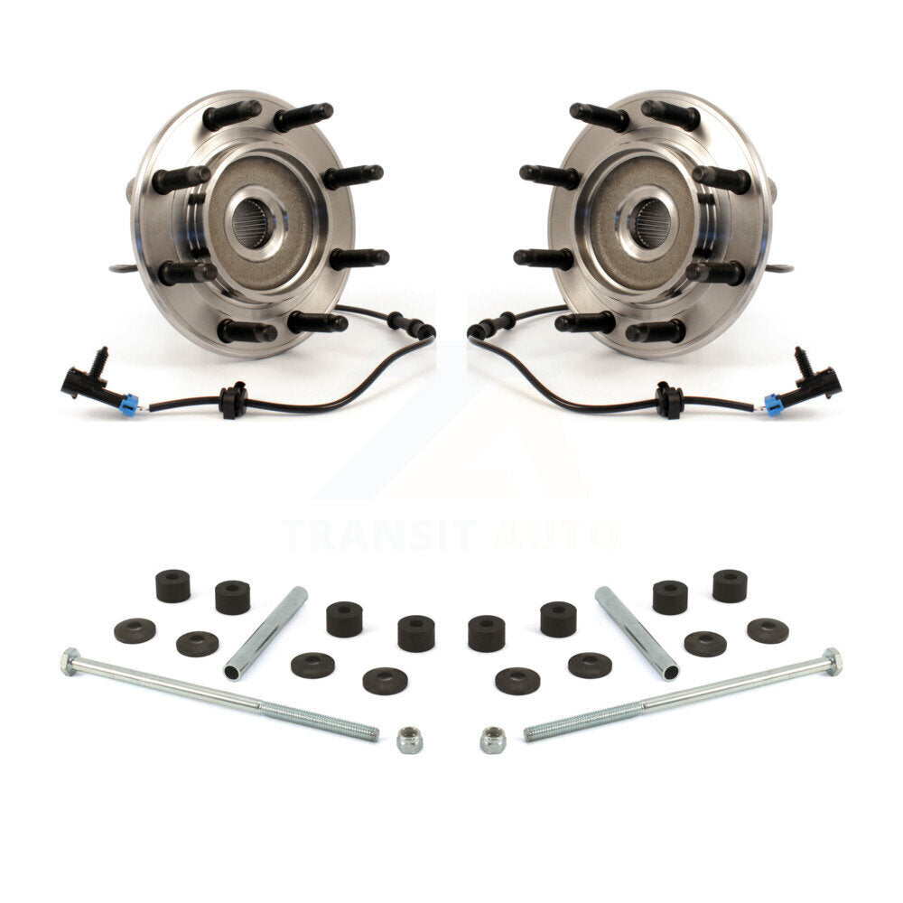 Hub Bearing Assembly & Link Front Kit For Chevrolet GMC Sierra 2500 HD Silverado