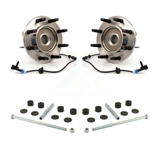 Hub Bearing Assembly & Link Front Kit For Chevrolet GMC Sierra 2500 HD Silverado