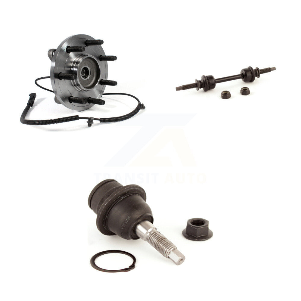 Hub Bearing Lower Ball Joint And Link Front Kit For Ford F-150 With 7 Lug Wheels