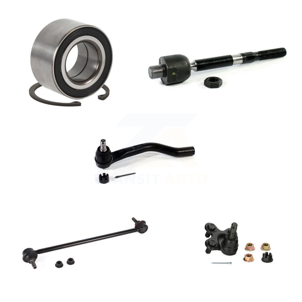 Wheel Bearing Lower Ball Joint Tie Rod Link Front Left Kit (5Pc) For Honda Civic