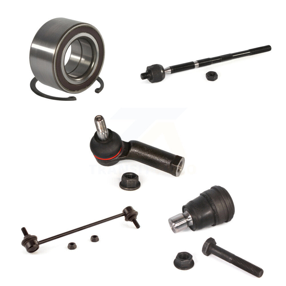 Wheel Bearing Lower Ball Joint Tie Rod Link Front Left Kit (5Pc) For Ford Fiesta