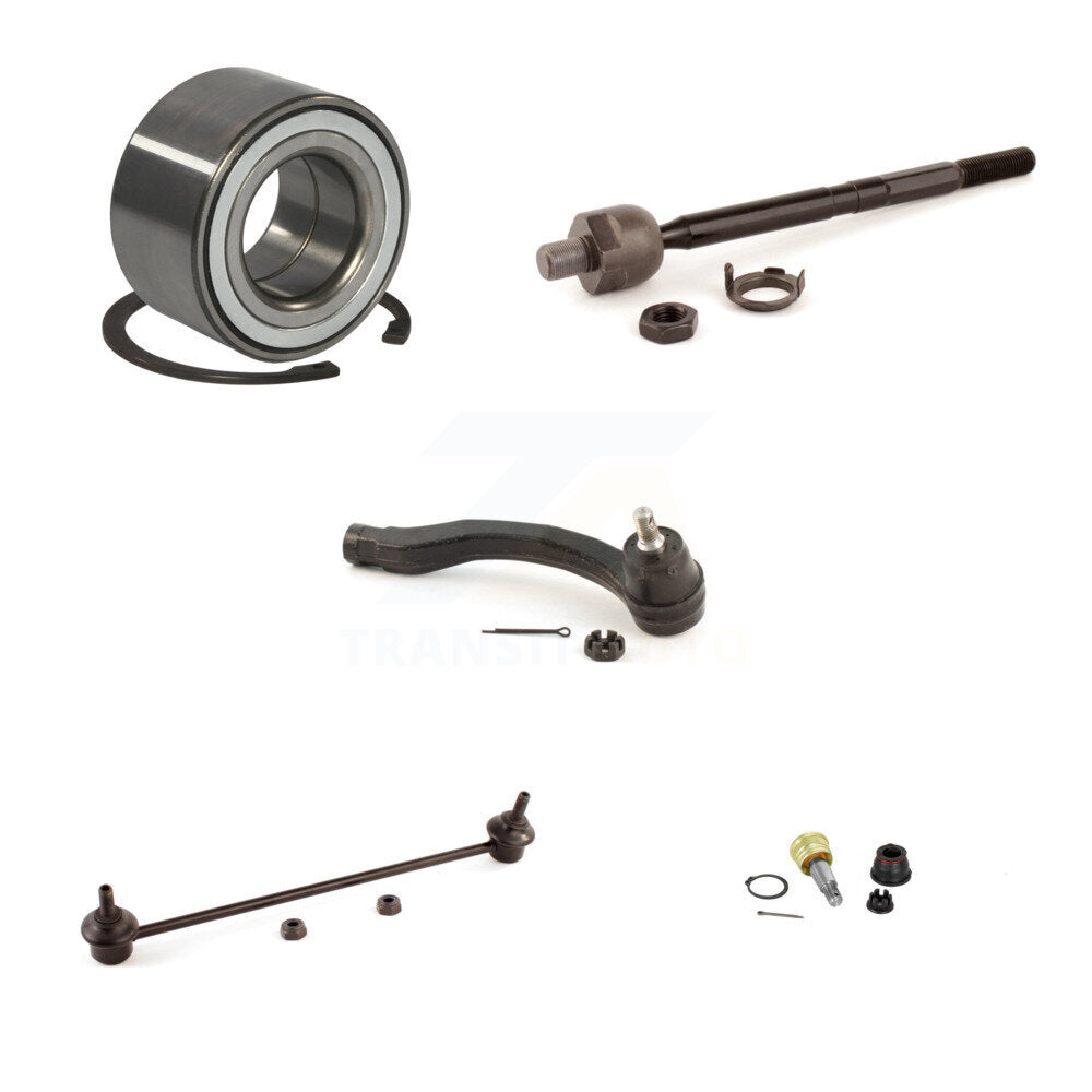 Wheel Bearing Lower Ball Joint Tie Rod & Link Front Left Kit (5Pc) For Honda Fit