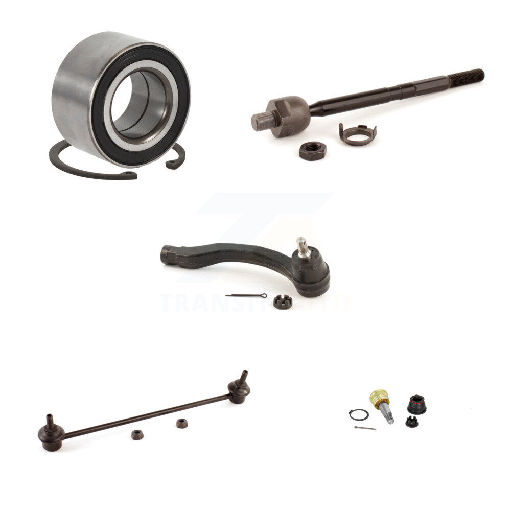 Wheel Bearing Lower Ball Joint Tie Rod & Link Front Left Kit (5Pc) For Honda Fit