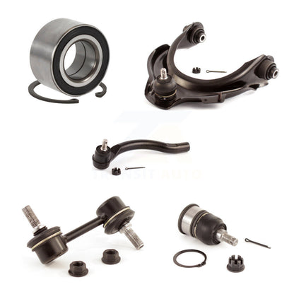 Upper Arm Lower Ball Joint Outer Tie Rod & Link Front Right Kit (5Pc) For Honda