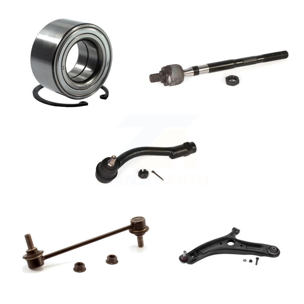 Bearing Lower Control Arm with BJ Tie Rod Link Front Left Kit (5Pc) For Kia Soul