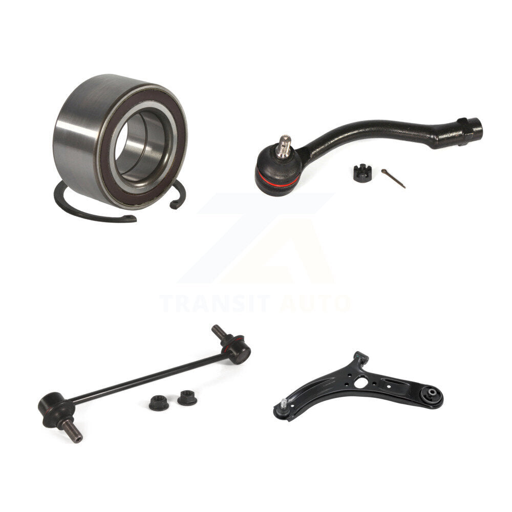 Bearing Lower Control Arm with BJ Outer Tie Rod Link Front Left Kit For Kia Rio