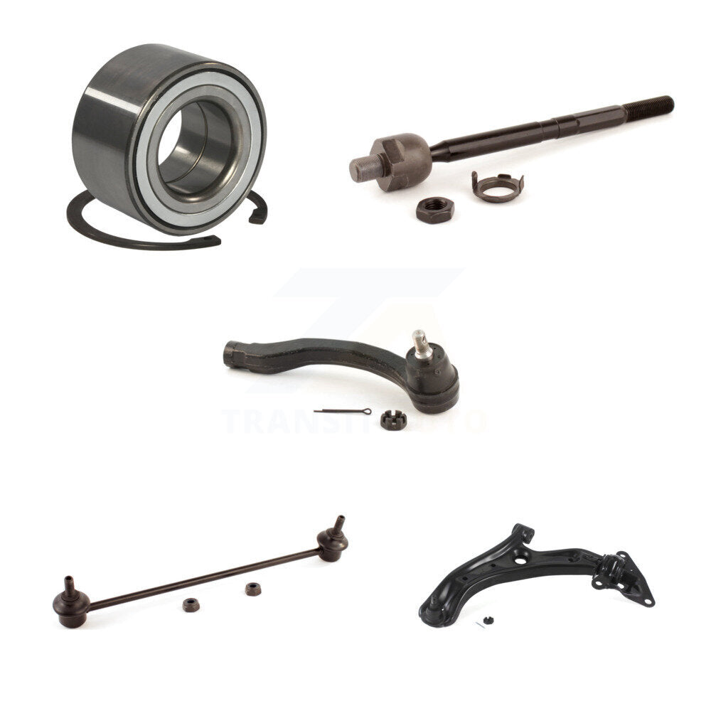 Wheel Bearing Lower Control Arm Tie Rod Link Front Left Kit (5Pc) For Honda Fit