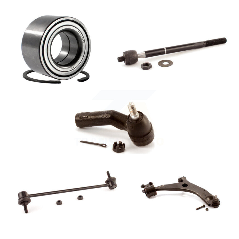 Bearing Lower Control Arm with BJ Tie Rod Link Front Right Kit (5Pc) For Mazda 3