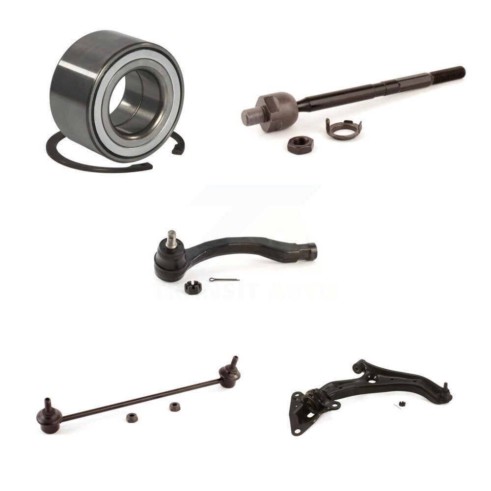 Wheel Bearing Lower Control Arm Tie Rod Link Front Right Kit (5Pc) For Honda Fit