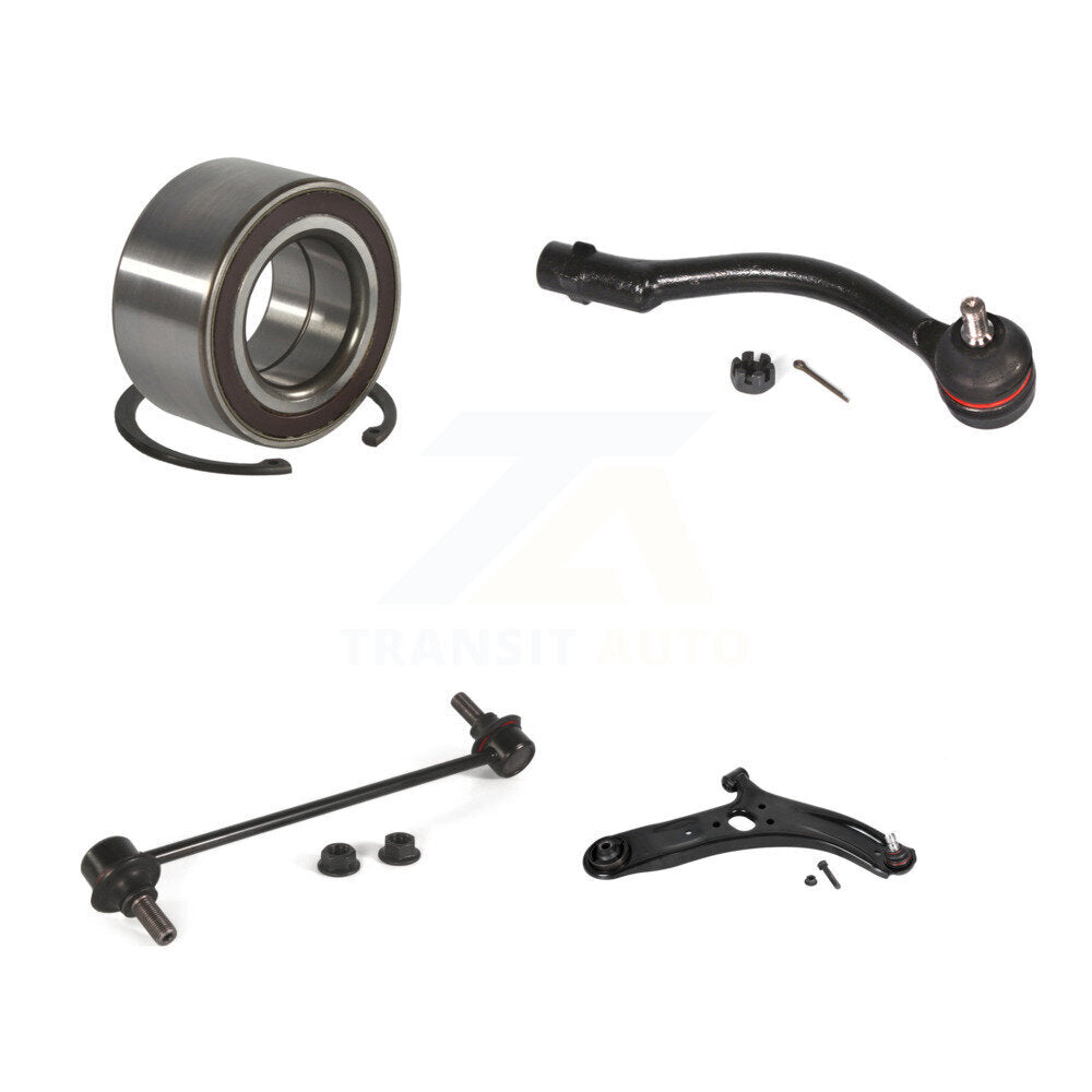 Bearing Lower Control Arm with BJ Outer Tie Rod Link Front Right Kit For Kia Rio